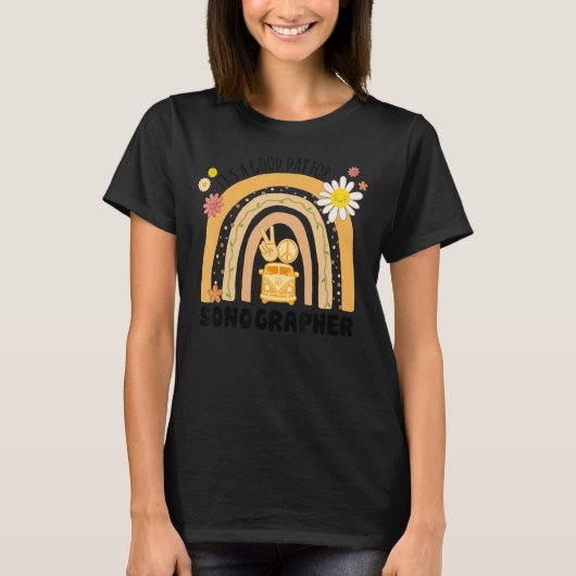 Rainbow Groovy Peace Sonographer  T-shirt (Voorkant)
