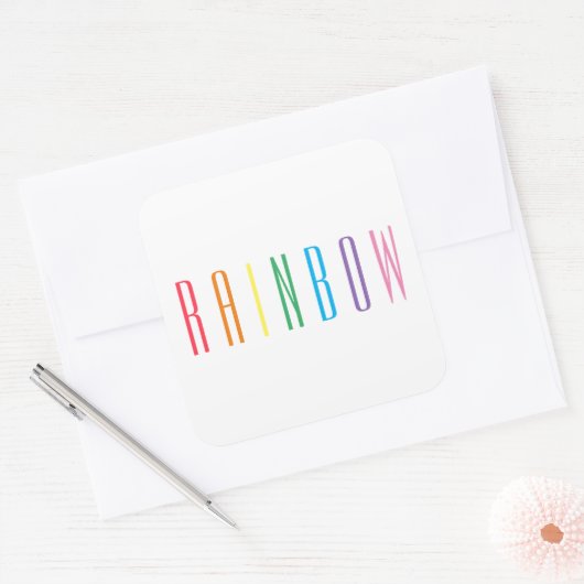 RAINBOW Grote Vierkante Stickers (Envelop)