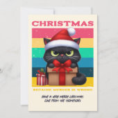 Rainbow Grunge Funny Cat Retro Christmas Photo Feestdagenkaart (Voorkant)