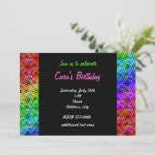 Rainbow Grunge Halftone Party Club Uitnodiging (Staand voorkant)