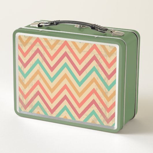 Rainbow Grunge Zigzag Chevrons Lunch Box (Achterkant)