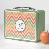Rainbow Grunge Zigzag Chevrons Lunch Box (In situ)
