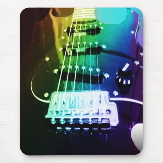 Rainbow Guitar Mousepad Muismat (Voorkant)