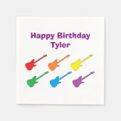 Rainbow Guitar Paper Napkins Servetten (Voorkant)
