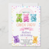 Rainbow Gummy Bear candy Invitation Kaart (Voorkant)