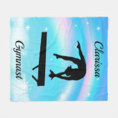 Rainbow Gymnastics Beam Personalized Fleece Deken (Voorkant (Horizontaal))