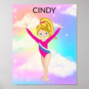 RAINBOW GYMNASTICS GYMNAST POSTER GEPERSONALISEERD