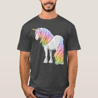 Rainbow Gypsy Vanner Irish Cob Draft Horse Unicorn T-shirt
