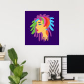 Rainbow Hair Art Poster (Thuiskantoor)