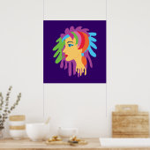 Rainbow Hair Art Poster (Keuken)
