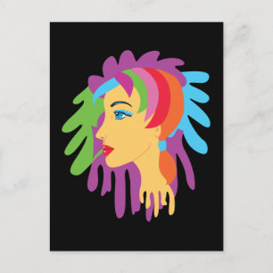 Rainbow Hair Briefkaart