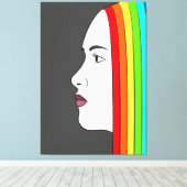 Rainbow Hair Canvas Afdruk (Insitu (Houten vloer))
