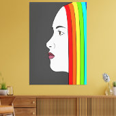 Rainbow Hair Canvas Afdruk (Insitu (Woonkamer))