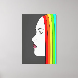 Rainbow Hair Canvas Afdruk