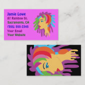 Rainbow Hair Girl Art Visitekaartjes (Voorkant / Achterkant)