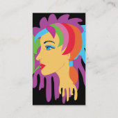 Rainbow Hair Girl Art Visitekaartjes (Achterkant)