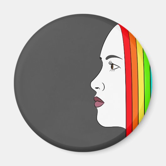 Rainbow Hair Magneet (Voorkant)