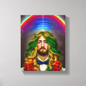 Rainbow Hair Man of Love Fantasy surreal LGBTQ Art Canvas Afdruk (Voorkant)