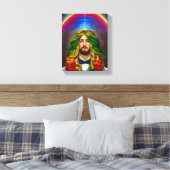 Rainbow Hair Man of Love Fantasy surreal LGBTQ Art Canvas Afdruk (Insitu (Slaapkamer))