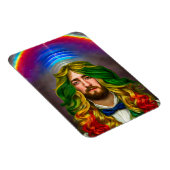 Rainbow Hair Man of Love Fantasy surreal LGBTQ Art Magneet (Rechterzijde)