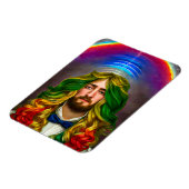 Rainbow Hair Man of Love Fantasy surreal LGBTQ Art Magneet (Linkerzijde)