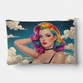 Rainbow Hair Pin-Up Cloud Achtergrond Etui (Achterkant)