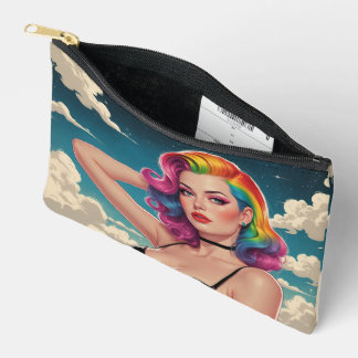 Rainbow Hair Pin-Up Cloud Achtergrond Etui
