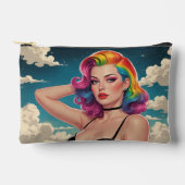 Rainbow Hair Pin-Up Cloud Achtergrond Etui (Voorkant)
