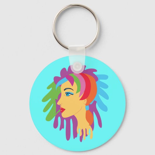 Rainbow Hair Sleutelhanger (Voorkant)