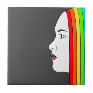 Rainbow Hair Tegeltje