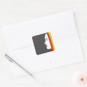 Rainbow Hair Vierkante Sticker (Envelop)
