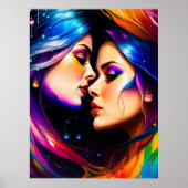 Rainbow Hair Women in Love Poster (Voorkant)