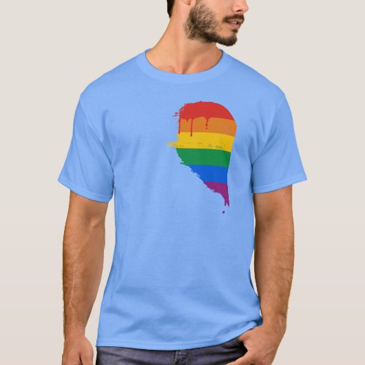RAINBOW HALF HEART LINKS -.png T-shirt (Voorkant)