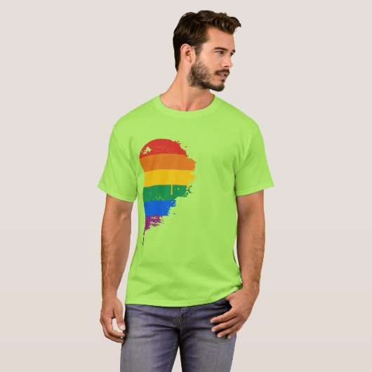 RAINBOW HALF HEART RIGHT -.png T-shirt (Voorkant volledig)