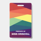 Rainbow Hall Pass voor leerkrachten Badge (Achterkant)