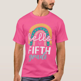 Rainbow Hallo 5e graad terug naar schoolleraar Stu T-shirt
