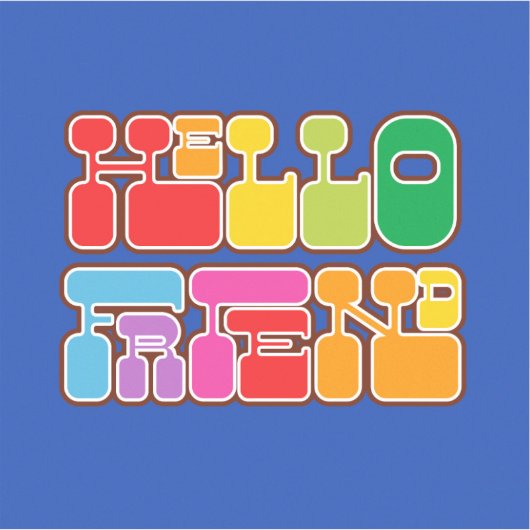 Rainbow Hallo Friend Retro Sticker (Voorkant)