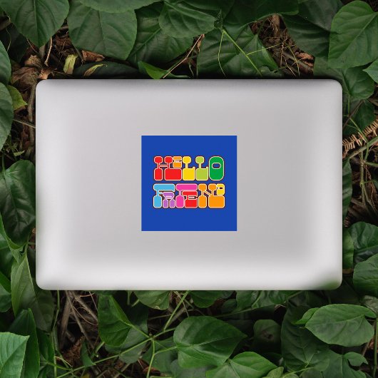Rainbow Hallo Friend Retro Sticker