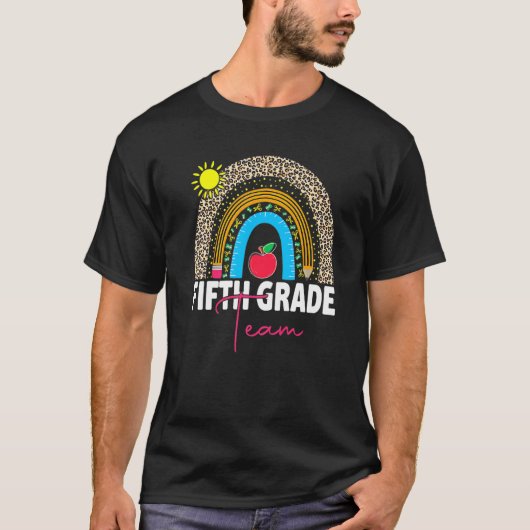 Rainbow Hallo vijfde klas team Squad Teachers Kind T-shirt (Voorkant)