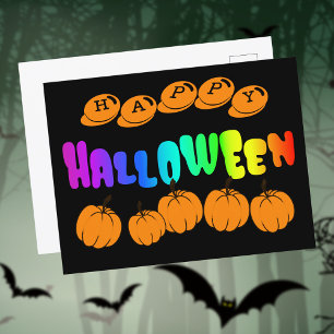 Rainbow Halloween Briefkaart