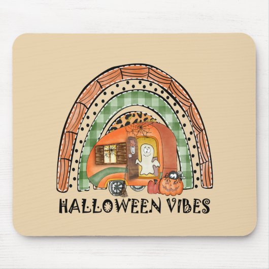 Rainbow Halloween Vibes Camper/Trailer Muismat (Voorkant)