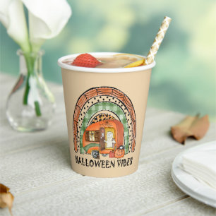 Rainbow Halloween Vibes Camper/Trailer Papieren Bekers