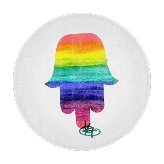Rainbow Hamsa Art Cutting Board Snijplank (Voorkant)