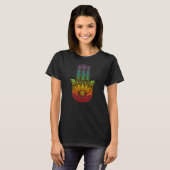 Rainbow Hamsa Hand van Fatima Veel succes T-shirt (Voorkant volledig)