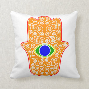 Rainbow Hamsa-Hand van Miriam-Hand van Fatima.png Kussen