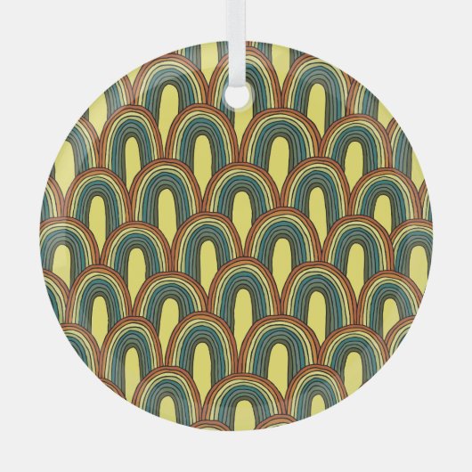 Rainbow Hand-Drawn: naadloze charme. Glas Ornament (Voorkant)