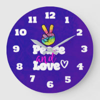 Rainbow Hand Peace Sign Peace and Love Typografie
