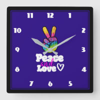 Rainbow Hand Peace Sign Peace and Love Typografie
