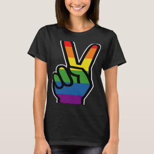 Rainbow Hand Vredesbord Pride T-shirt