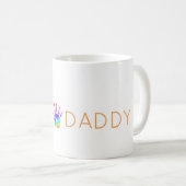 Rainbow Handprint DADDY Love Artisan Keepsake Koffiemok (Voorkant rechts)